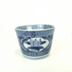 japanese antique Imari blue and white soba cup with design of citrus tachibana