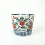 japanese antique Imari blue and white Soba cup with design of flower