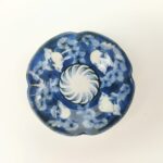 japanese antique Imari ware blue and white small dish with design of Goldfish
