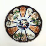 japanese antique Imari ware colored bowl with design of chrysanthemum