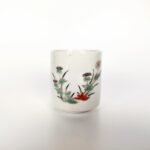 japanese antique Imari ware colored small cup with design of flower