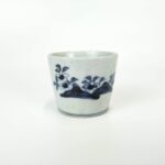japanese antique Imari ware blue and white soba cup with design of cherry blossom