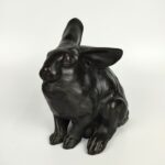 japanese antique bronze rabbit Okimono by Kiyomitsu