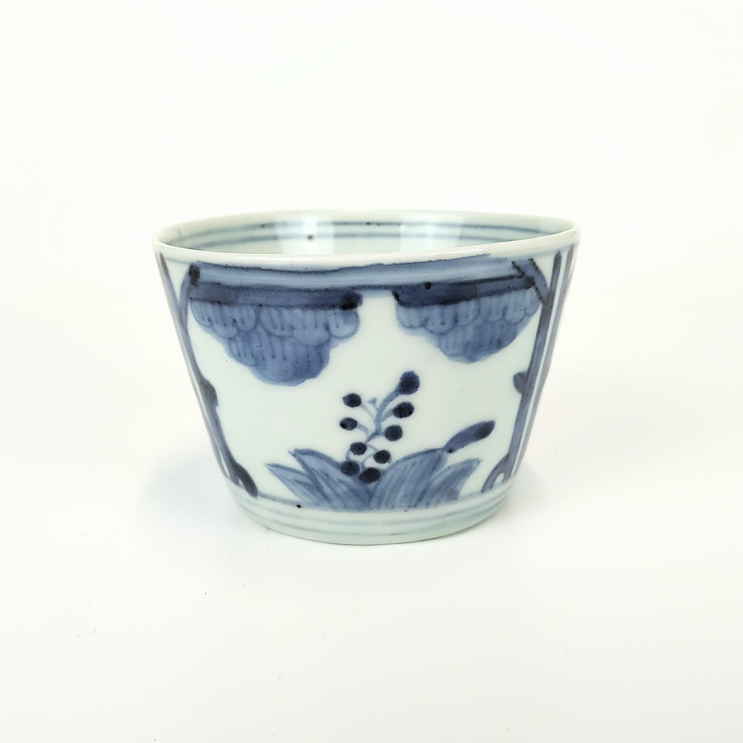 古伊万里　染付花文 猪口 伊万里 染付花文そば猪口 – 古美術西川