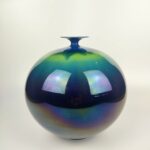japanese antique Blue gradation glaze vase by 3rd generation YASOKICHI TOKUDA