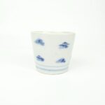 japanese antique Imari ware blue and white soba cup with design of pinetree