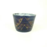 japanese antique Imari ware lazuli glaze soba cup with design of flower and bird