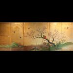 金地　著色花鳥六曲屏風