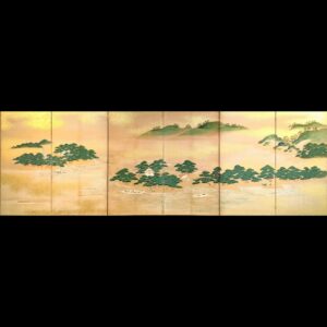 紙本著色参拝風俗図６曲屏風