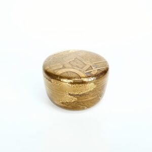 御所車蒔絵　平棗　元谷吉久作　共箱