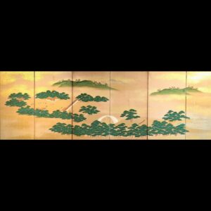 紙本著色参拝風俗図６曲屏風